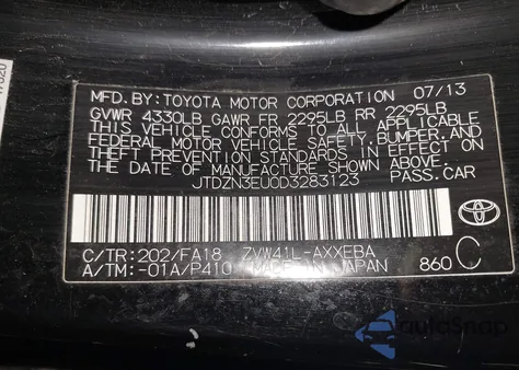 2013 Toyota Prius V Two из США, поврежденный, VIN JTDZN3EU0D3283123